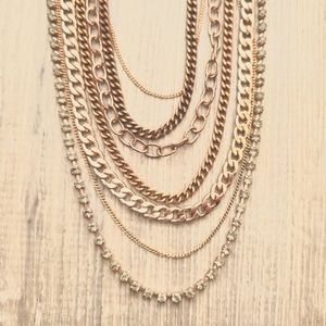Stella & Dot Ginger layering necklace- rose gold